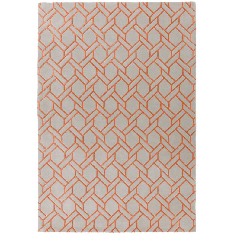 Nexus Fine Lines Silver/Orange Rug - Image 1