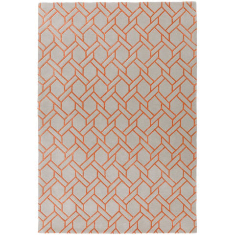 Nexus Fine Lines Silver/Orange Rug - Image 1