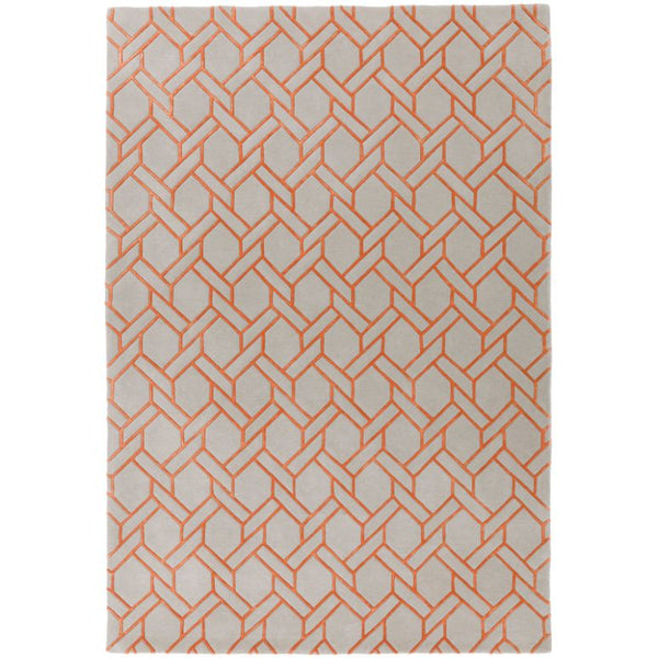Nexus Fine Lines Silver/Orange Rug - Image 1