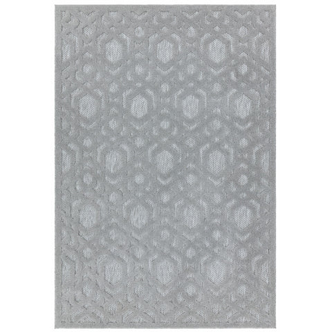 Salta SA03 Silver Geometric Rug - Image 1