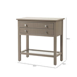 Lindon Taupe 2 Drawer Bedside Cabinet with Glass Shelf
