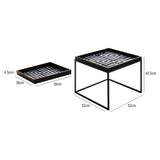 Black & White Metal Coffee Table with Tray