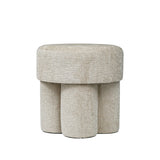 47.5cm Beige Chenille Round Stool
