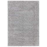 Light grey shaggy rug with soft texture and rectangular shape