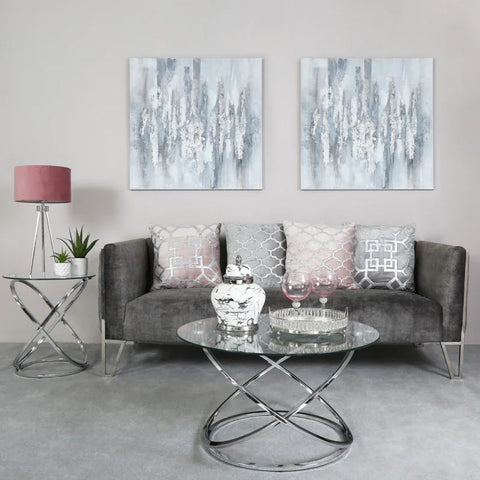 Rizzo Chrome End Table Glass