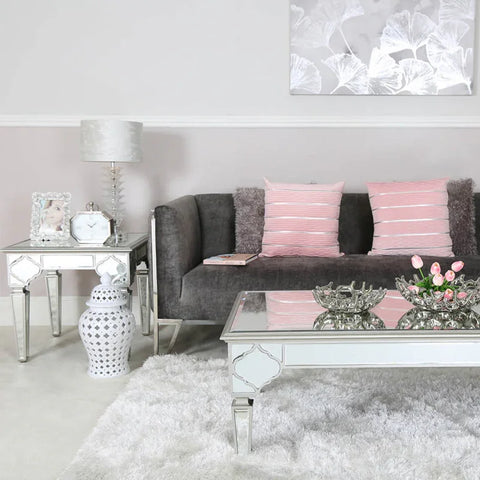 Marrakech Mirror End Table Silver