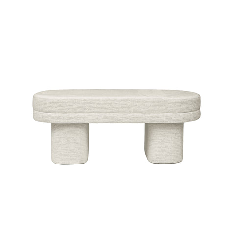 45cm Taupe Chenille Bench