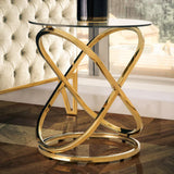 Rizzo Gold End Table Glass