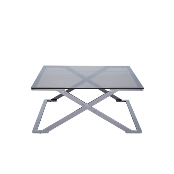 Axel Grey Gunmetal Coffee Table with Smoke Glass Top