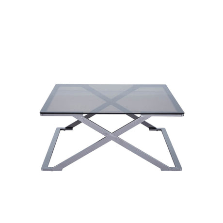 Axel Grey Gunmetal Coffee Table with Smoke Glass Top