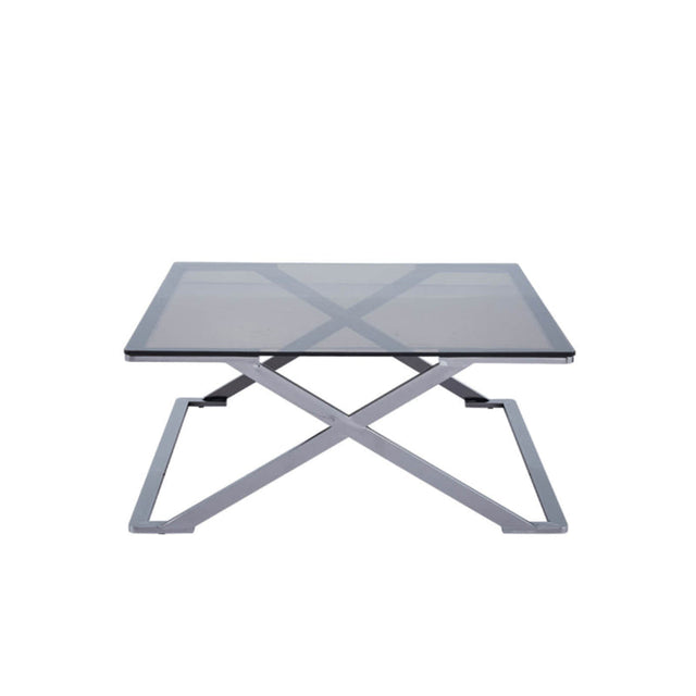 Axel Grey Gunmetal Coffee Table with Smoke Glass Top