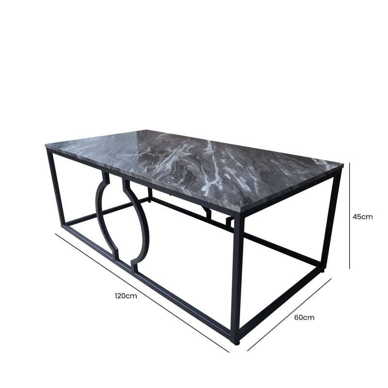 Alora Black Metal Coffee Table - KD