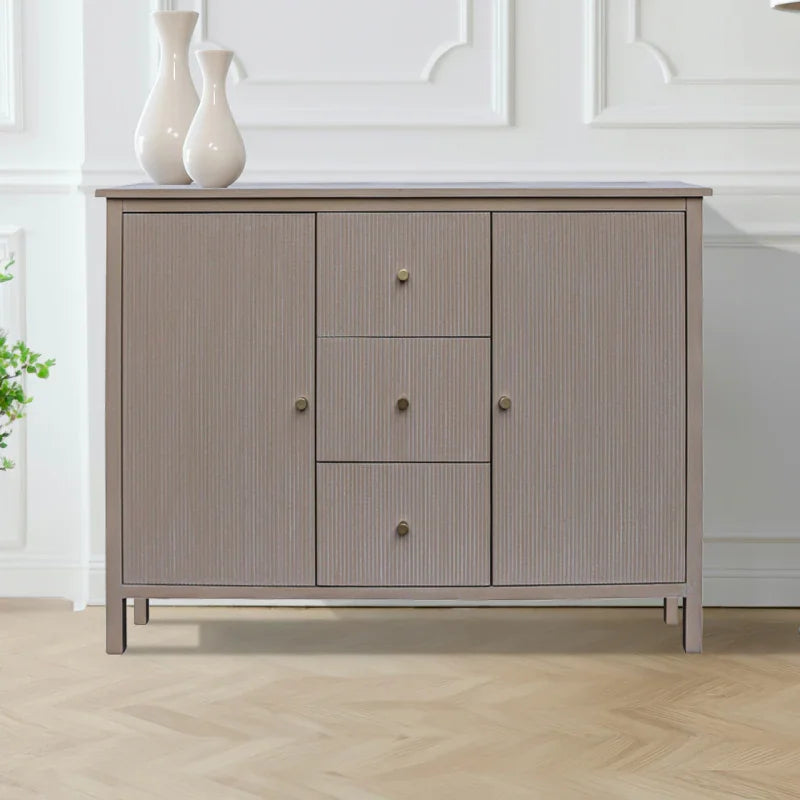 Lindon 2 Door 3 Drawer Taupe Sideboard with Nickel Handles