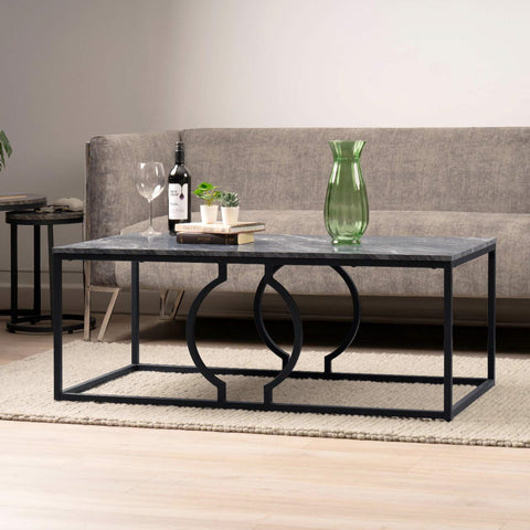 Alora Black Metal Coffee Table - KD