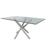 Nova 160cm Chrome and Glass Dining Table - DSP