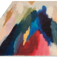 Modern multicolour abstract area rug with vibrant blue, red, green and yellow brushstroke design