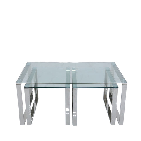 Set of 3 Harry Glass Coffee Tables