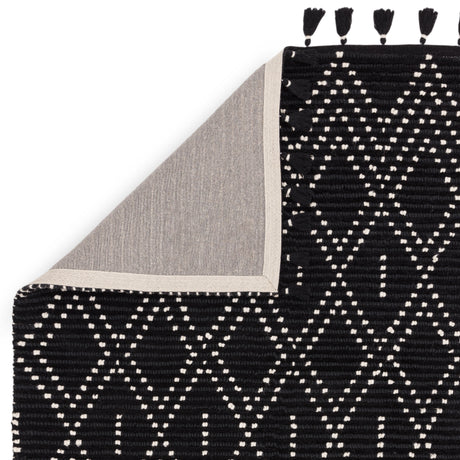 Nepal Black/Cream Diamond Rug Rug - Image 3