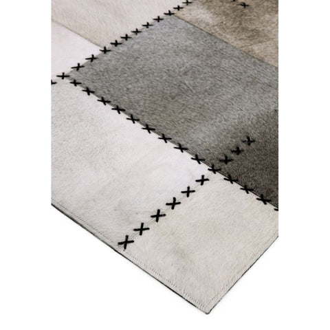 Xylo Hand Sewn Cowhide Mono Cross Stitch Rug - Image 3