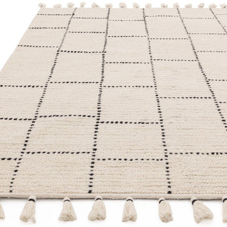 Nepal Cream/Black Tile Rug