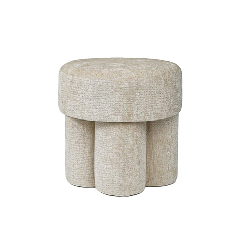 47.5cm Beige Chenille Round Stool