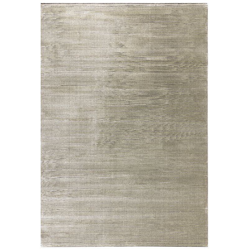 Kuza Plain Stripe Khaki Rug