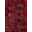 Xylo Hand Sewn Cowhide Red Cross Stitch Rug - Image 1