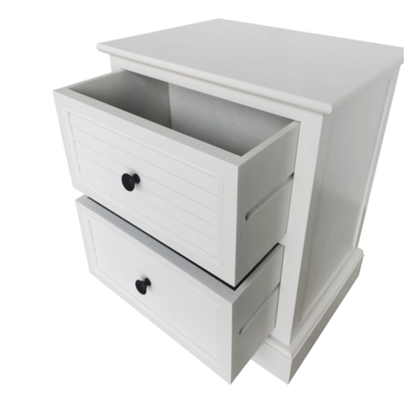 Elise 2 Drawer Bedside Cabinet Pearl White