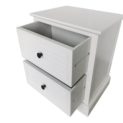 Elise 2 Drawer Bedside Cabinet Pearl White