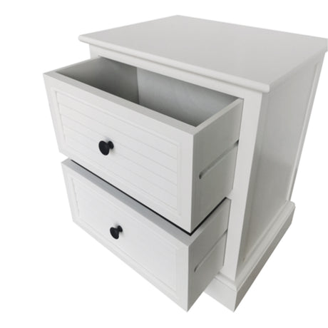 Elise 2 Drawer Bedside Cabinet Pearl White