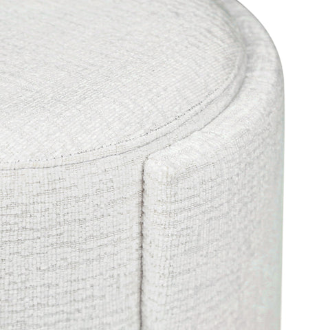 43cm Ivory Chenille Round Stool