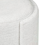 43cm Ivory Chenille Round Stool