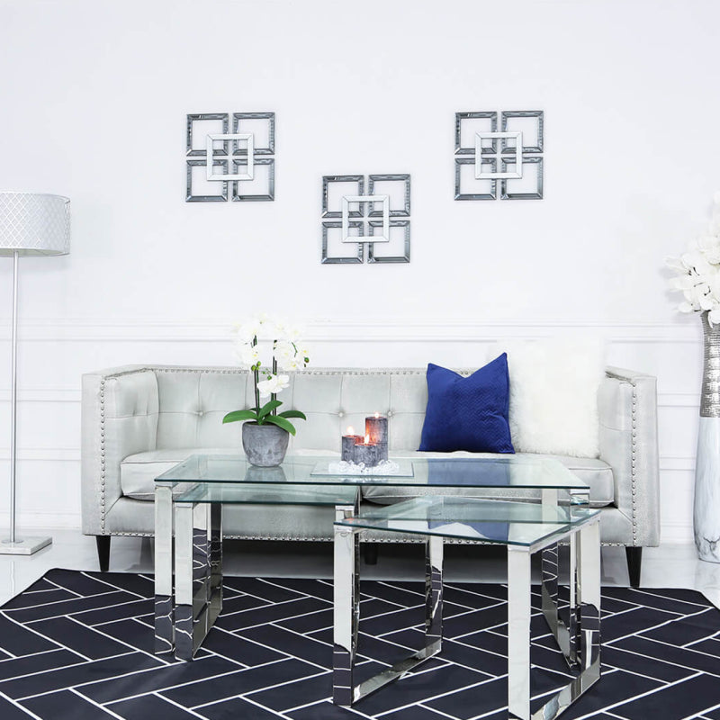 Set of 3 Harry Glass Coffee Tables