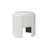 43cm Ivory Chenille Round Stool