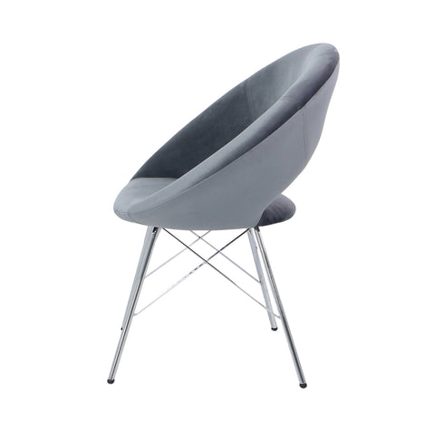 Orb Dining Chair Grey Velvet