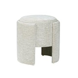 43cm Taupe Chenille Round Stool