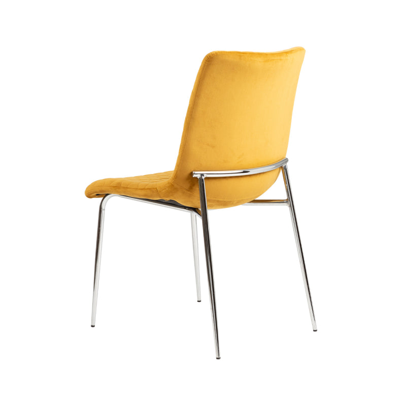 Zula Mustard Dining Chair with Chrome Legs