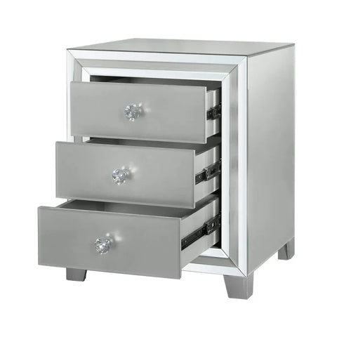 Manhattan Grey 3-Drawer Bedside Cabinet