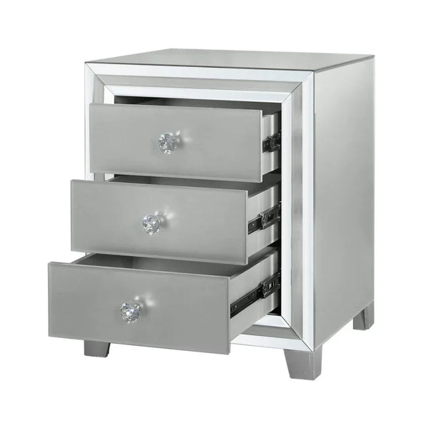 Manhattan Grey 3-Drawer Bedside Cabinet