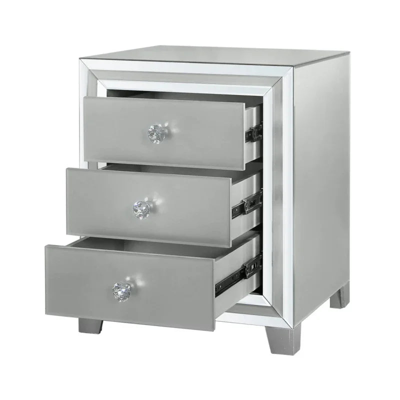 Manhattan Grey 3-Drawer Bedside Cabinet