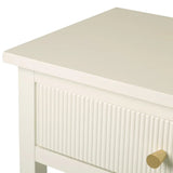 Lindon 2 Drawer Console Table White with Gold Handles