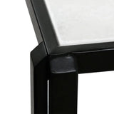 Set of 2 Black Metal Nesting Table with White Marble Top