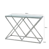 Imperia Stainless Steel Console Table Glass Top