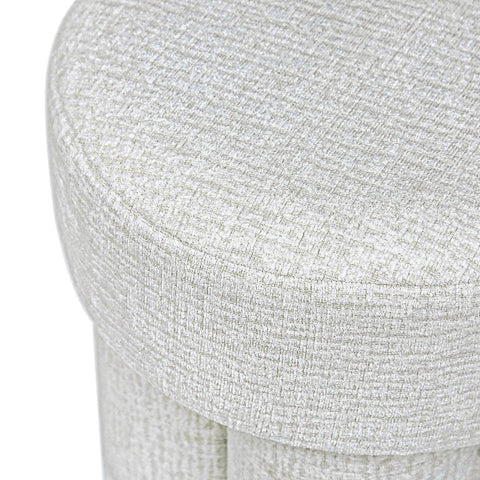 47.5cm Ivory Chenille Round Stool