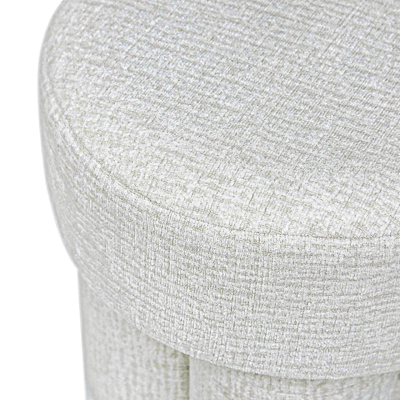 47.5cm Ivory Chenille Round Stool