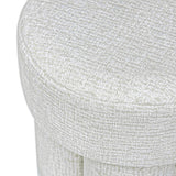 47.5cm Ivory Chenille Round Stool