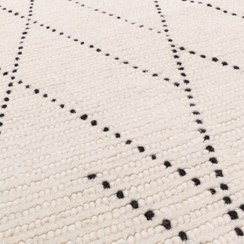 Nepal Cream/Black Tile Rug