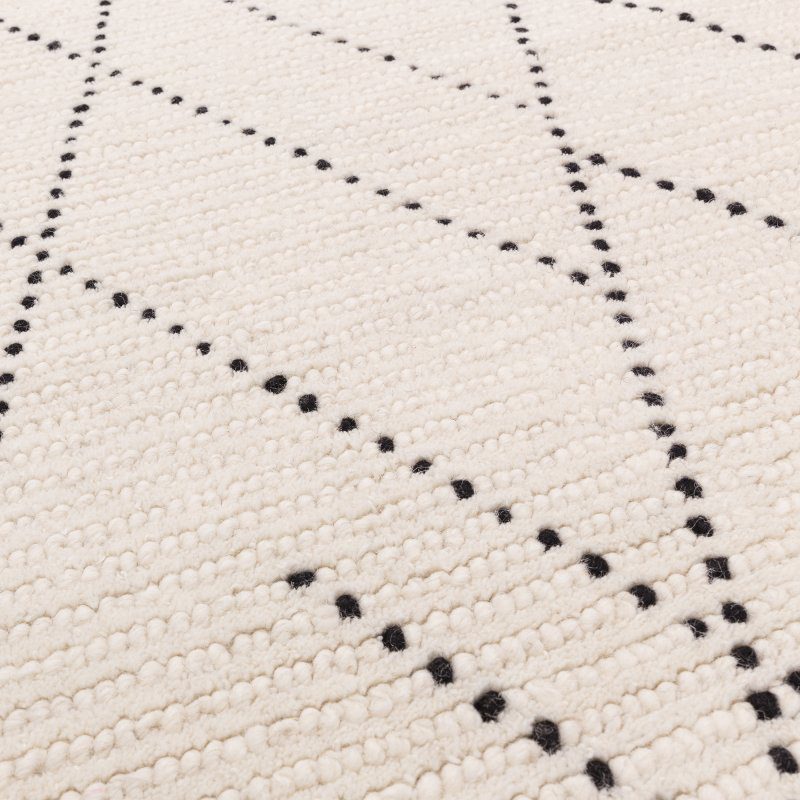 Nepal Cream/Black Tile Rug