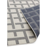 Antibes An03 White/Grey Grid Rug