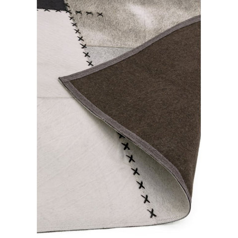 Xylo Hand Sewn Cowhide Mono Cross Stitch Rug - Image 4
